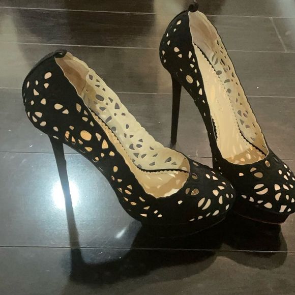 Charlotte Olympia stiletto authentic suede high heels - Picture 1 of 5
